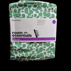 Printed Microfiber Sheet Set - Room Essentials Green Blotch- King